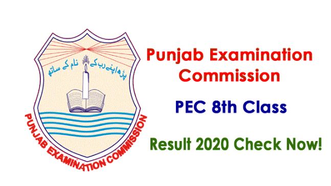 PEC 8th Class Result 2020 - Punjab Examination Commission Grade 8 Result 2020