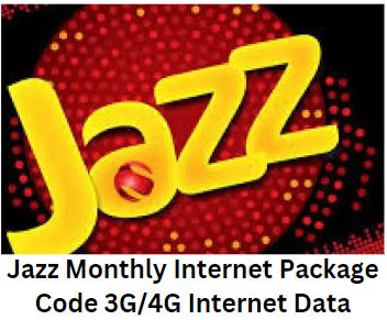 Jazz Monthly Internet Package Code 3G/4G Internet Data