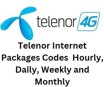 Telenor Internet Packages Codes Hourly, Daily, Weekly and Monthly