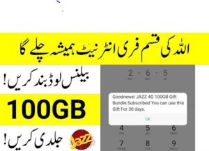 Jazz Unlimited Free Internet 6 Months Daily 3 GB new Code