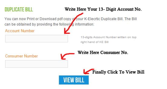 Generate Duplicate KESC Bill Online Free Download If you don't want to go kesc office to receive your electric bill, you have done this job without any hesitation. Now you can download your electricity bill of KESC and print it easily. Click here to View and Download KESC Duplicate Bill First of all, you should find 13 digit reference Account No on Any Previous Electricity bill and then open above Link. Enter your full digit account then consumer number and click on View bill. you will view duplicate kesc bill and also you can download bill also from the page.