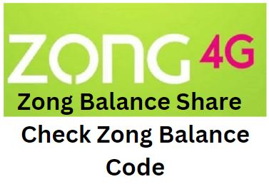 Zong Balance Share Check Zong Balance Code