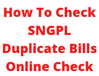 SNGPL Bill Online Duplicate Check Print Download Sui gas Bill