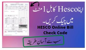 HESCO Online Bill Check Code 2022
