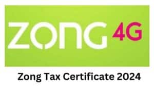 Zong Tax Certificate 2024